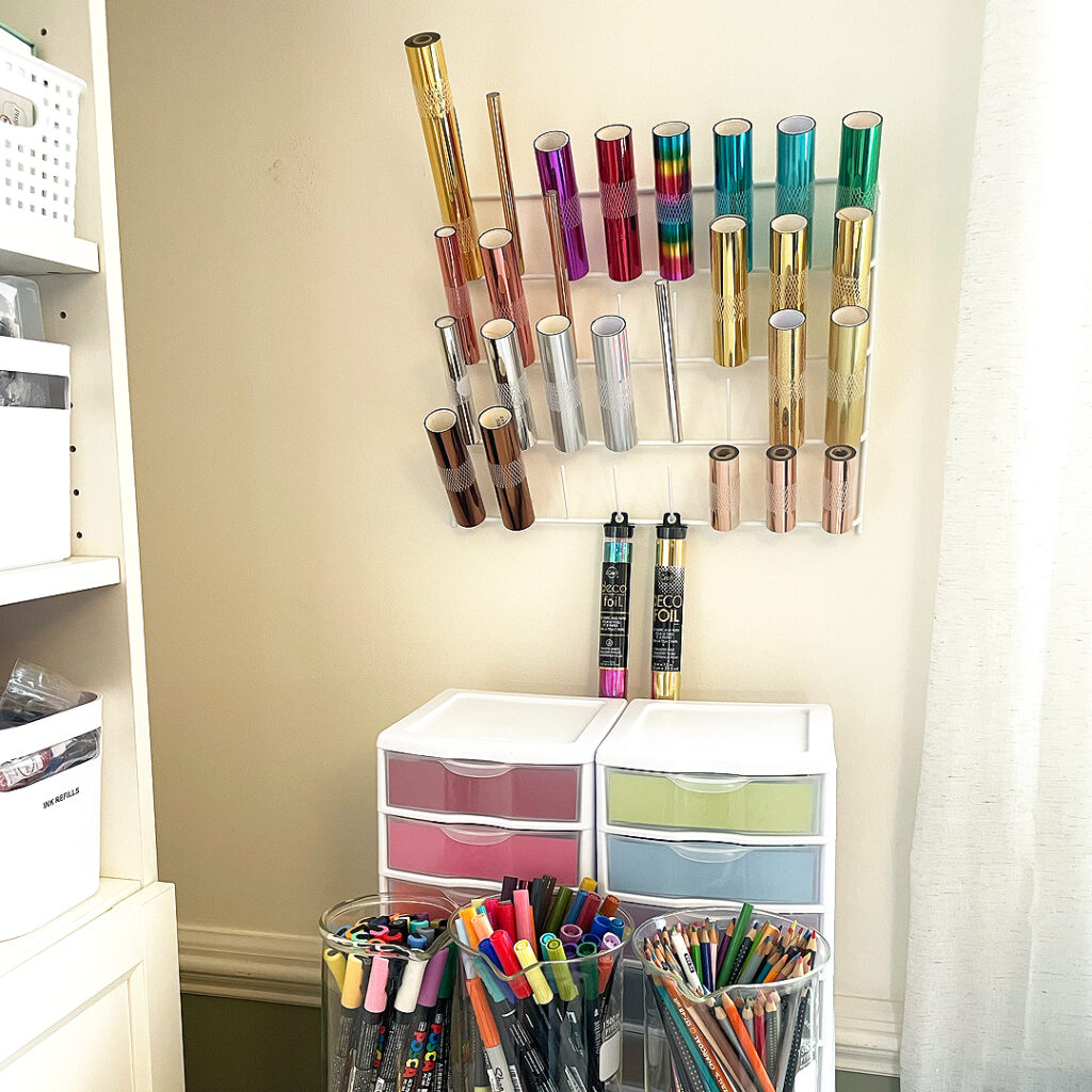 Craftroom Storage And Organization - How I Store My Glimmer Hot Foil Rolls  — Sprinkled With Glitter